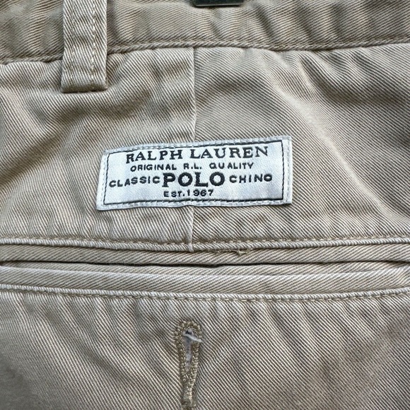Polo Ralph Lauren Pants Men 38 x 32 Tan Khaki Andrew Straight Leg Bottoms - Picture 7 of 10